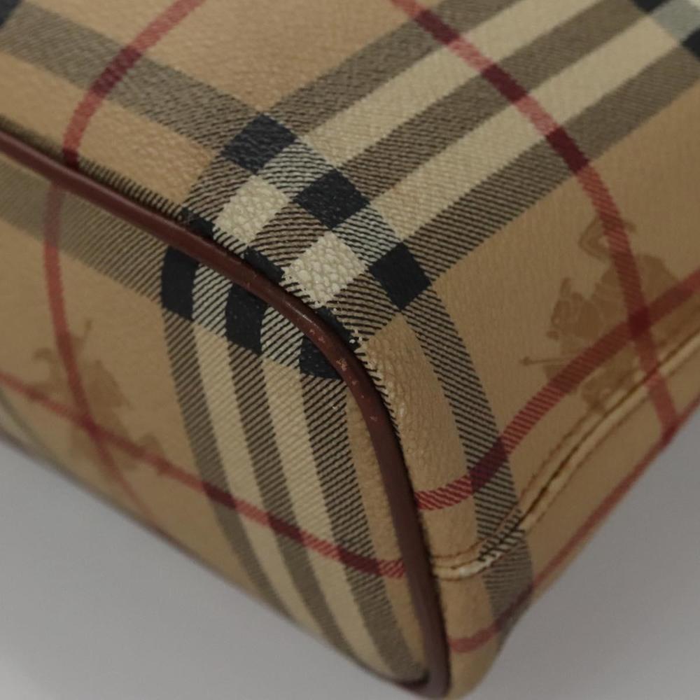 BURBERRY Nova Check Hand Bag PVC Beige Brown gold Auth 110504 - Picture 16 of 16
